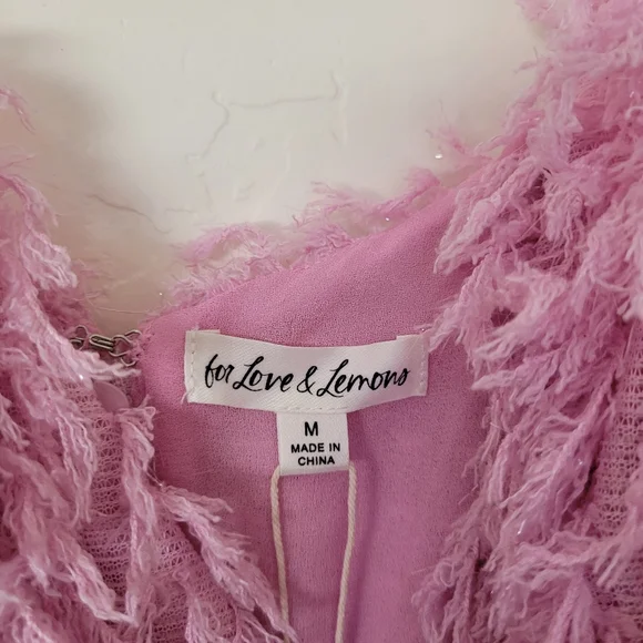 For Love & Lemons Kamara Pink Fuzzy Dress - Picture 11 of 14